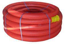 Гофра защитная красная Ф50 (для трубы диаметром Ф32, 30 метров)  